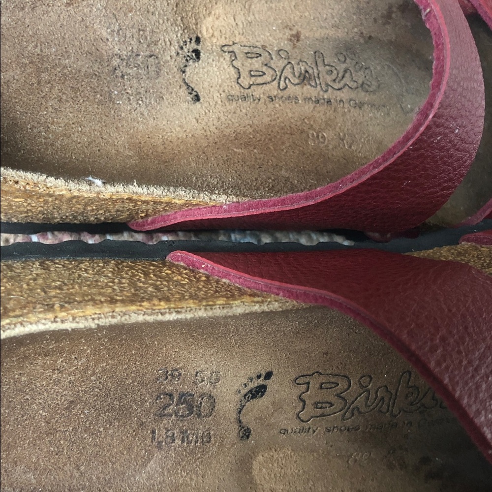 Birki’s by Birkenstock Burgundy Strap Sandals size W 8, M 6 - Picture 7 of 8